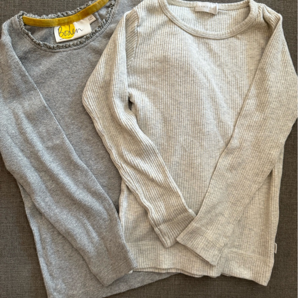 Basic ribbed LS tops- Boden 4/5, Jamie Kay 4y/ grey, oatmeal, guc